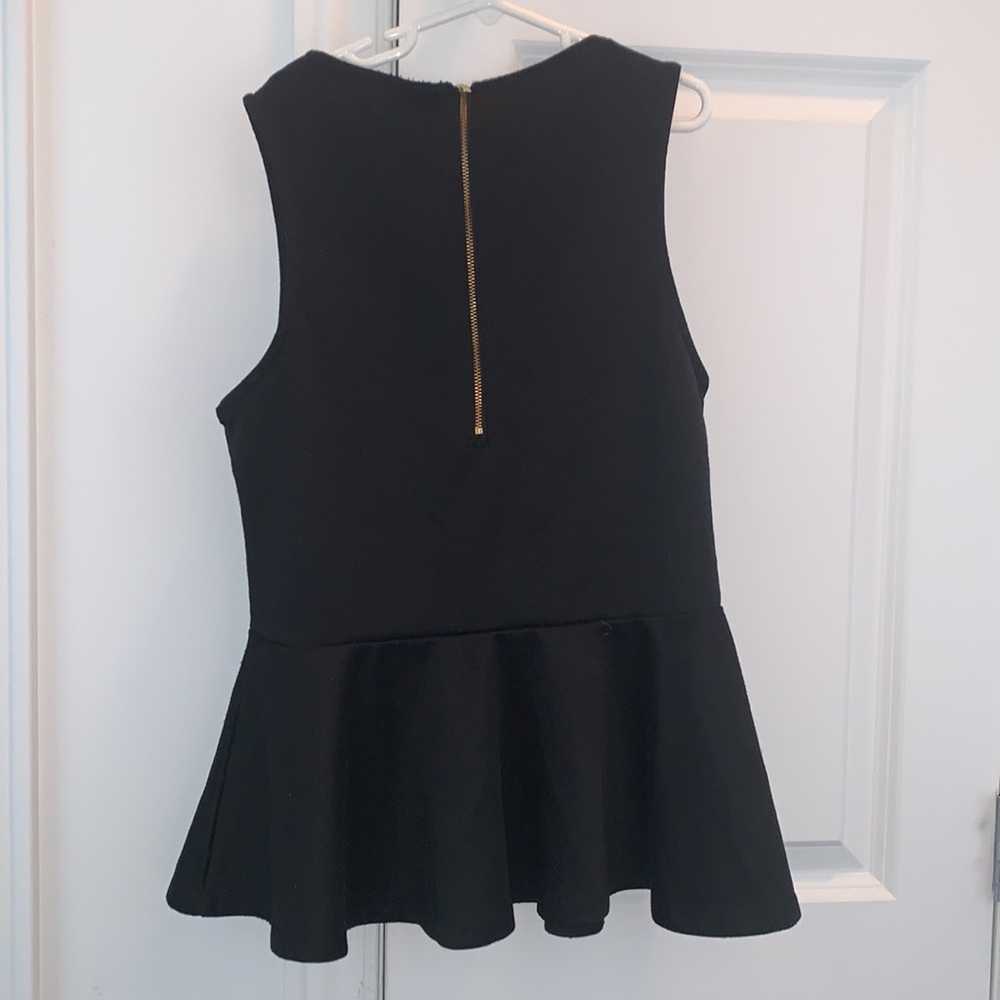 Peplum black sleeveless top - Picture 7 of 9